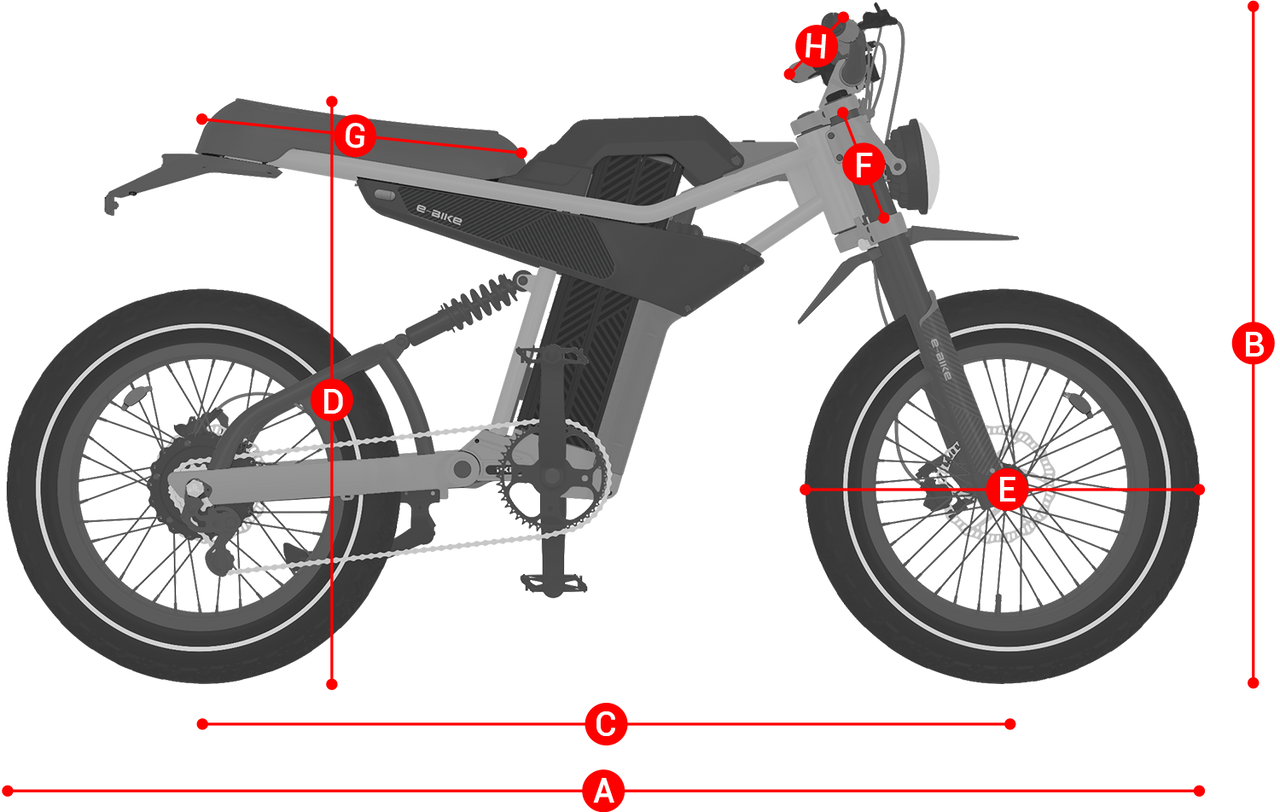 PXID-P6 electric bike detail size