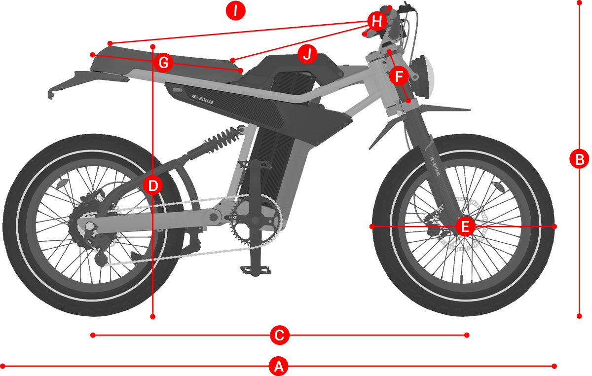 PXID-P6 electric bike detail size